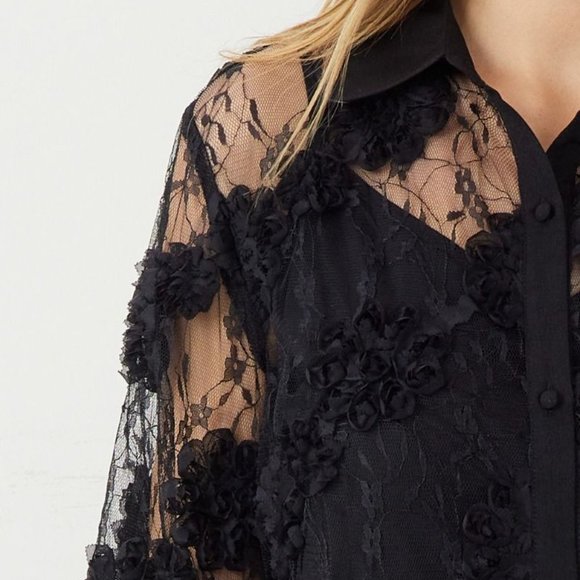 Chandler Floral Lace Button Up - Picture 8 of 9